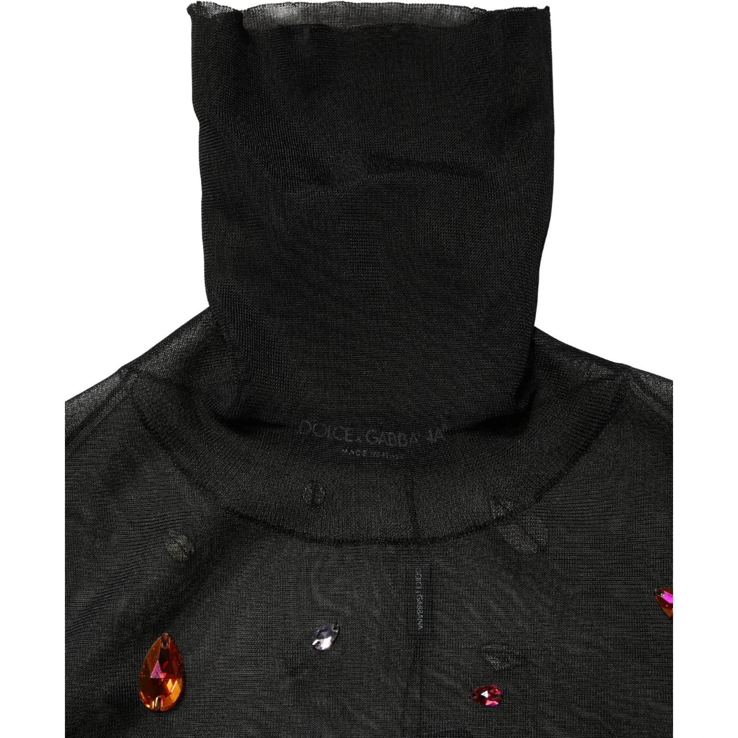 Black Crystal Embellished TurtleNeck Sweater