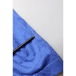 Blue Pasta Graphic Print Cotton Men Crewneck T-shirt