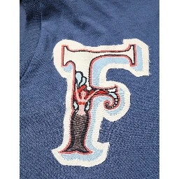 Navy Blue Cotton Graphic Crew Neck T-shirt