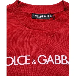 Red Cotton DG Logo Jersey Sweatshirt Sweater