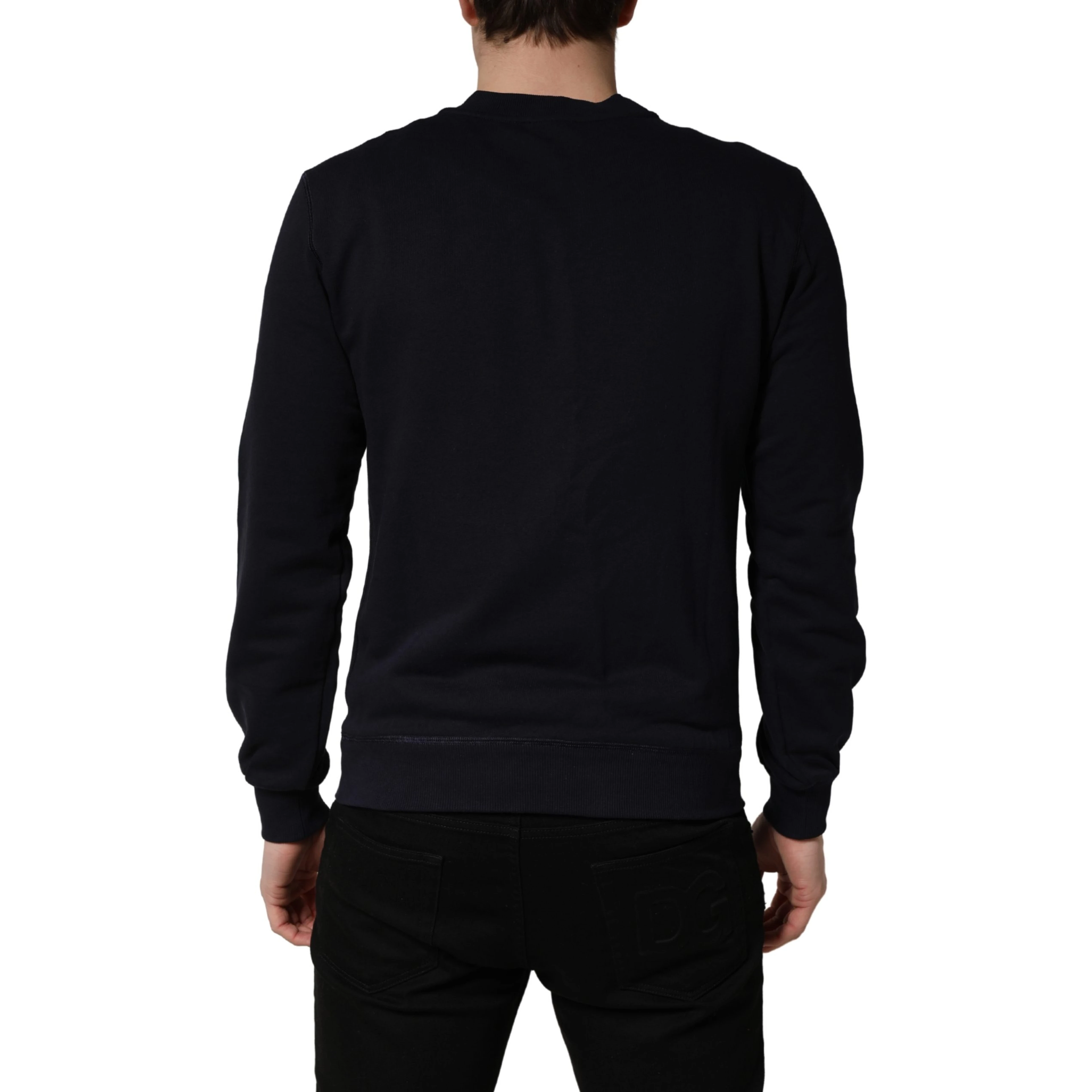 Black Logo Plaque Jersey Sweatshirt Cotton Sweater