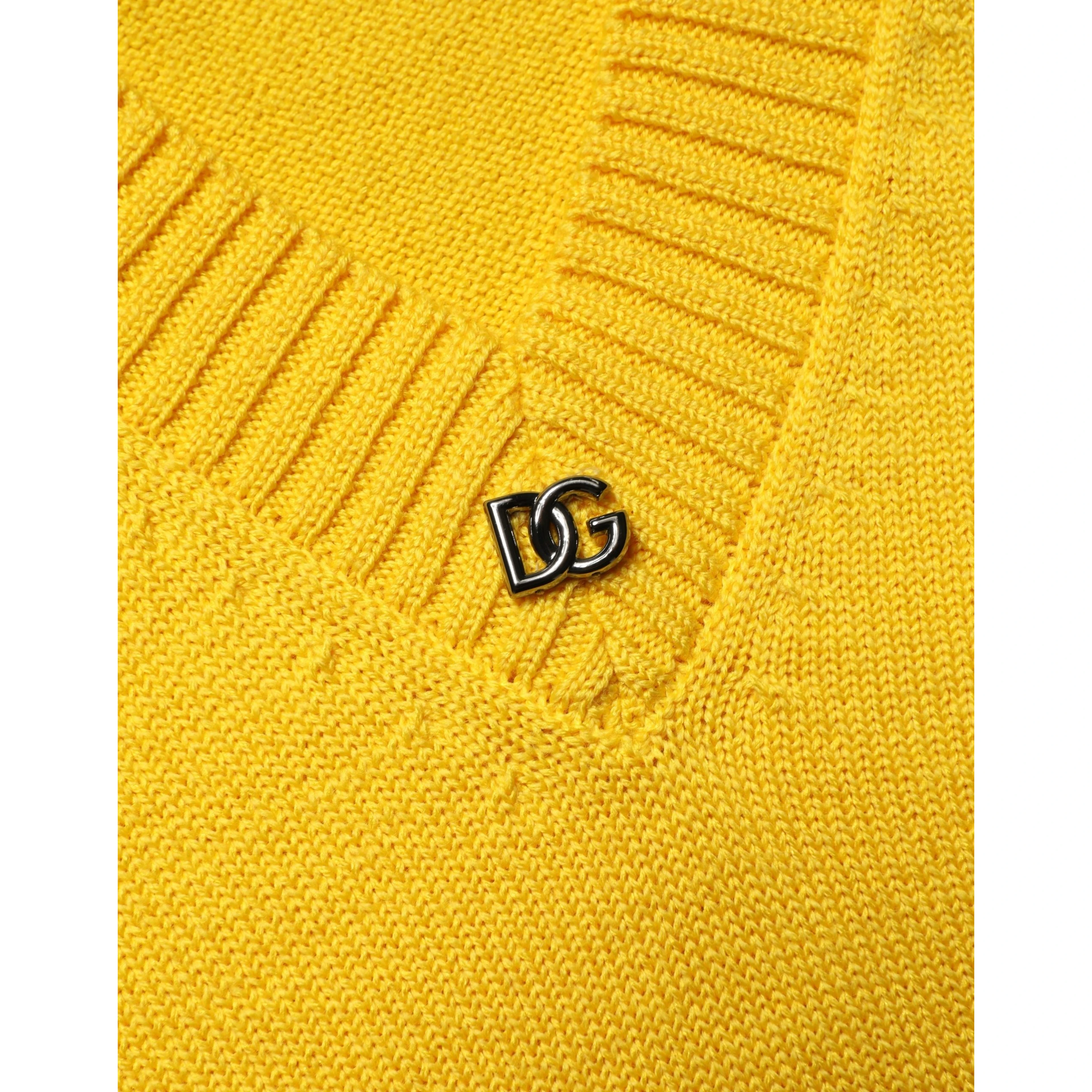 Wool Knitted V-Neck Pullover Yellow