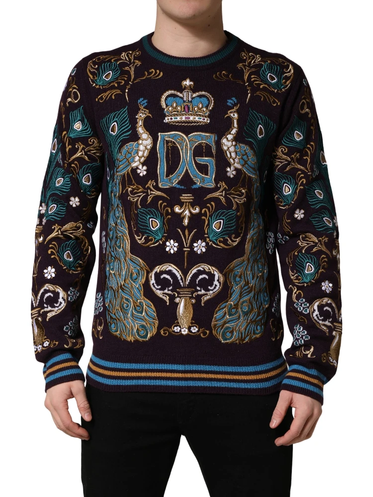 Bordeaux Cashmere Crown Embroidered Sweater