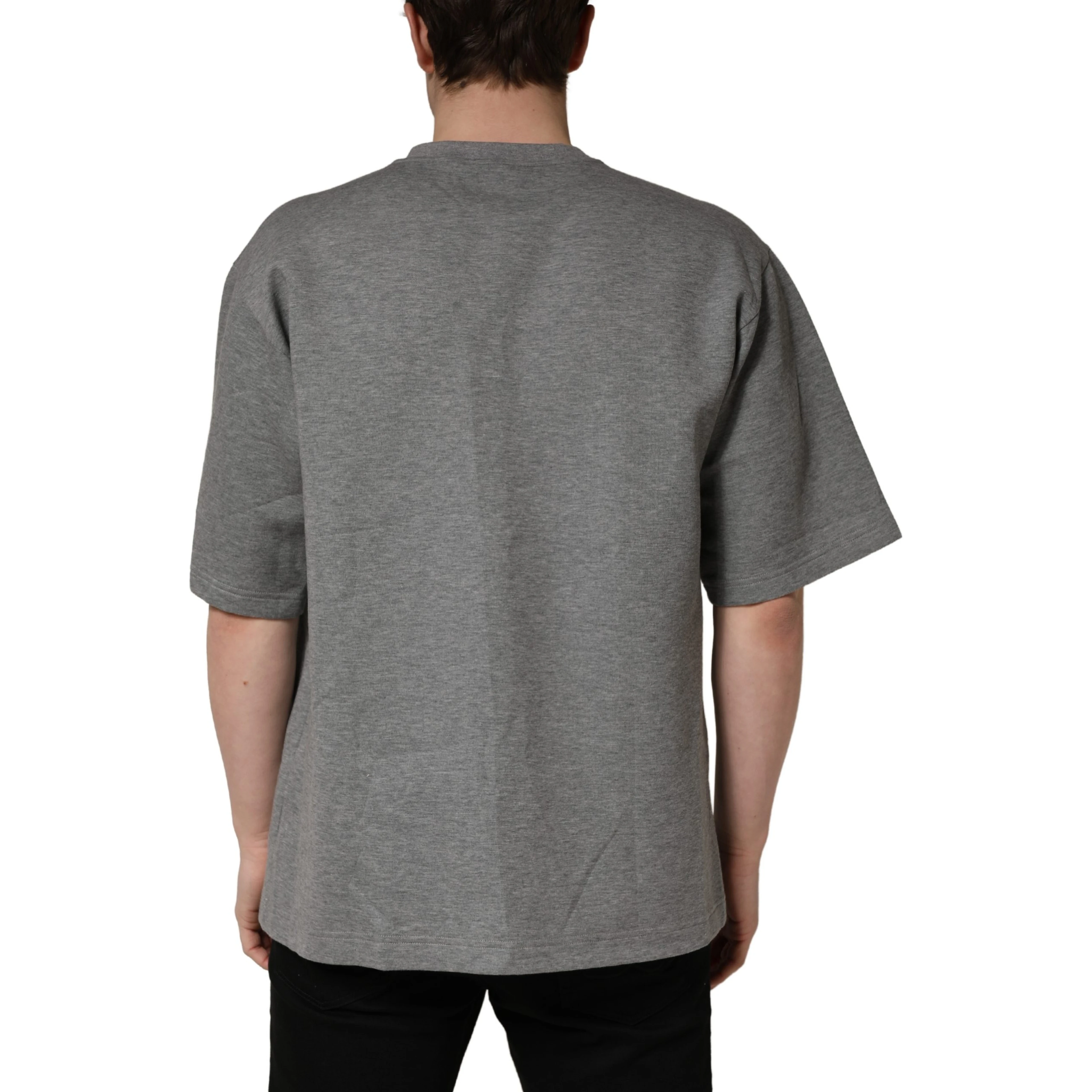 Gray Cotton Logo Appliqué CrewNeck T-shirt