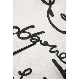 White Script Logo Print Cotton Sweatshirt Sweater