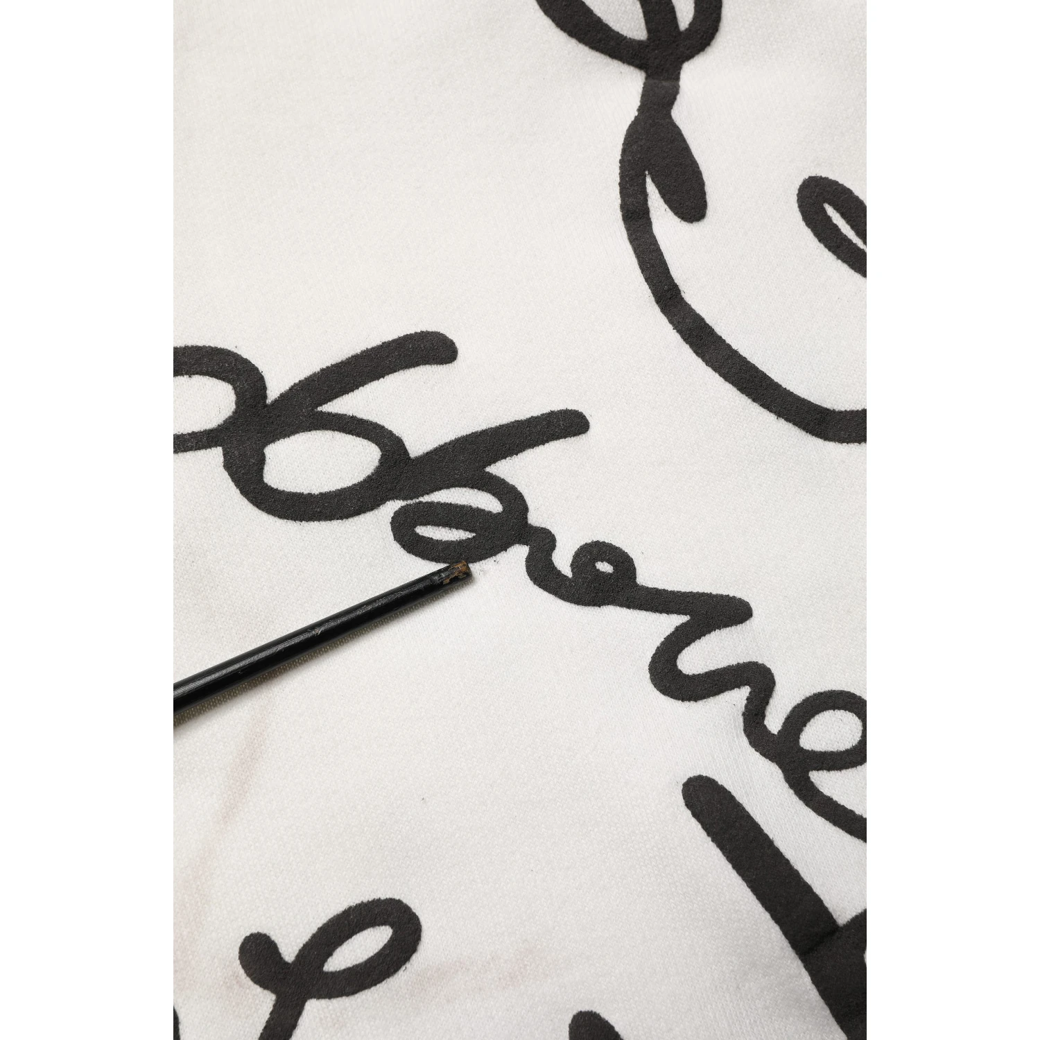 White Script Logo Print Cotton Sweatshirt Sweater
