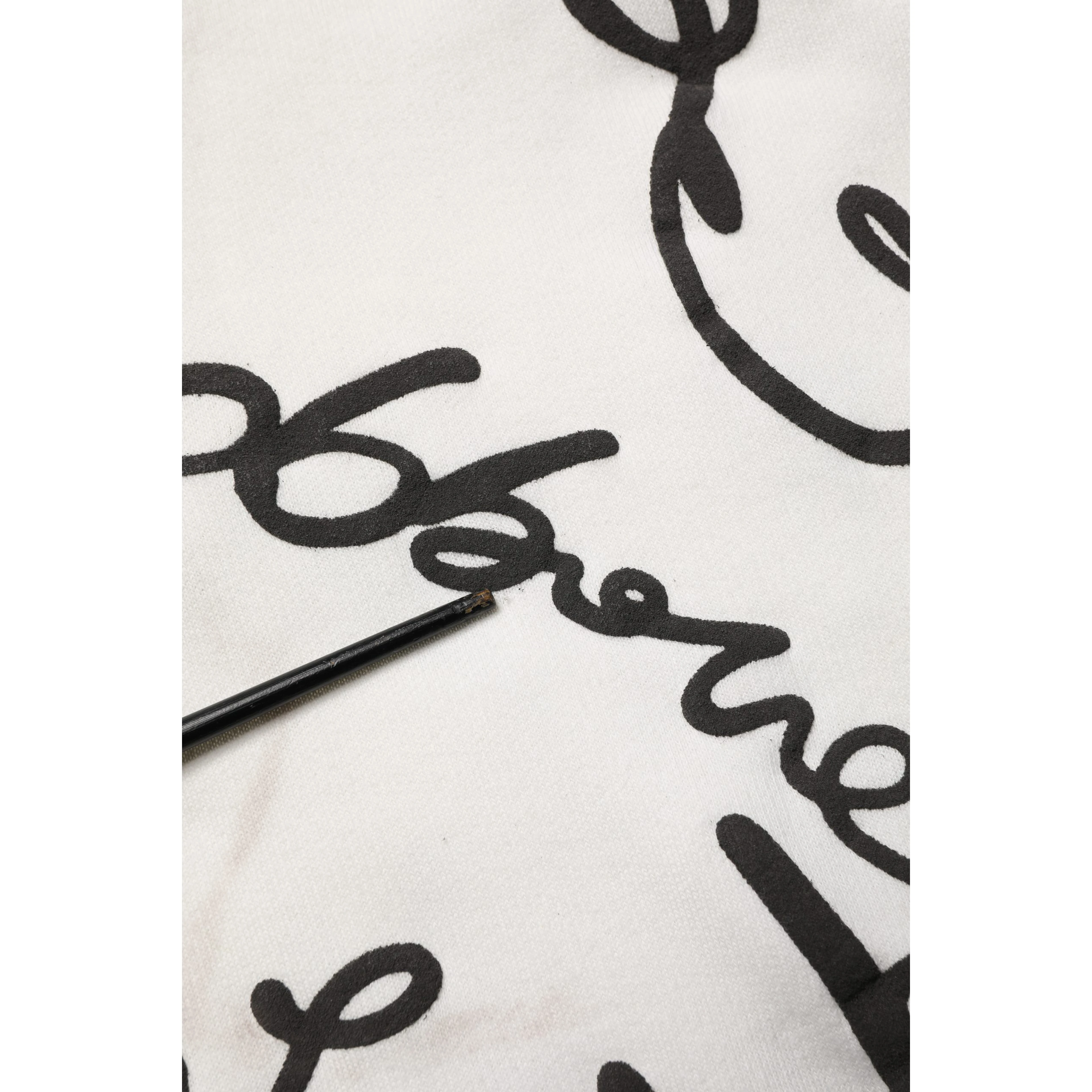 White Script Logo Print Cotton Sweatshirt Sweater