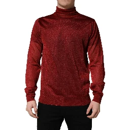 Red Long Sleeve TurtleNeck Pullover Sweater