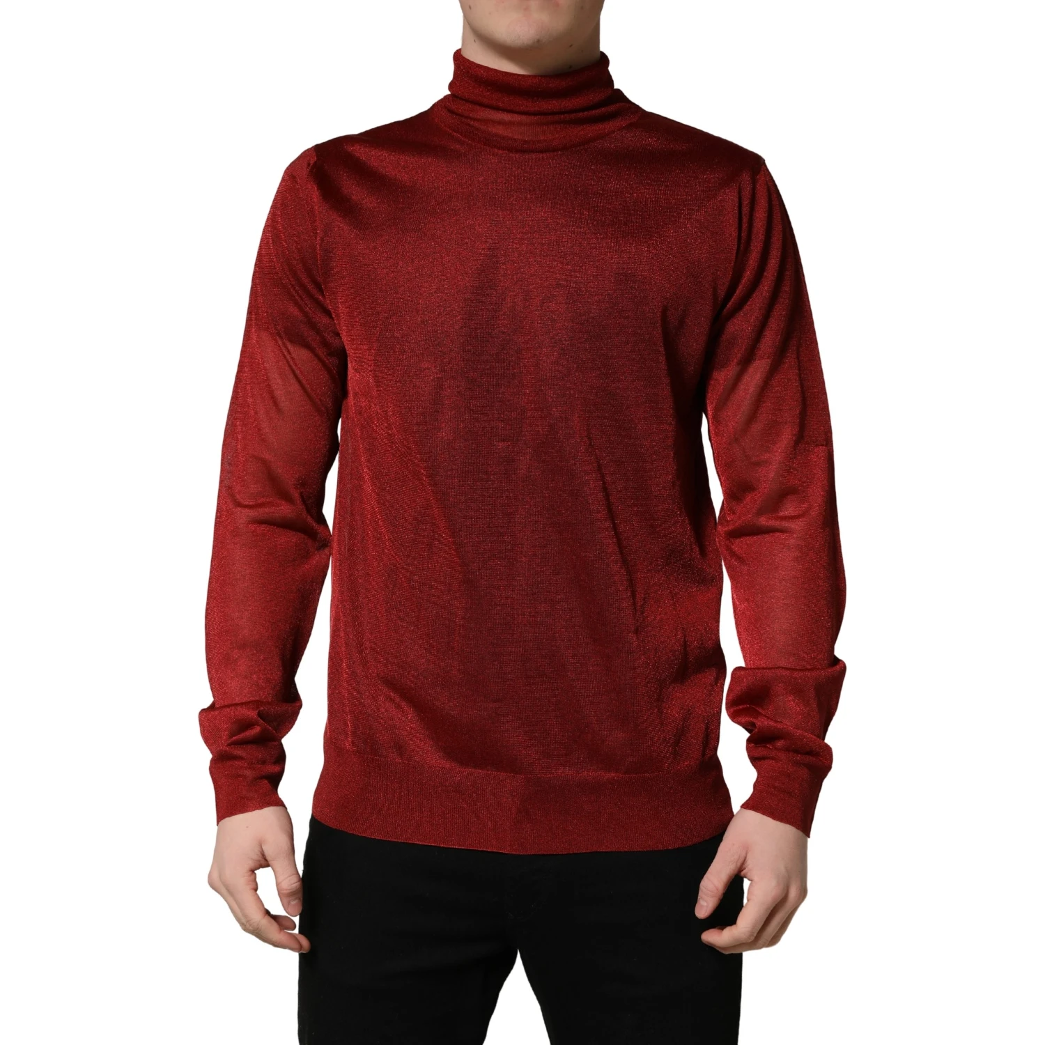 Red Long Sleeve TurtleNeck Pullover Sweater