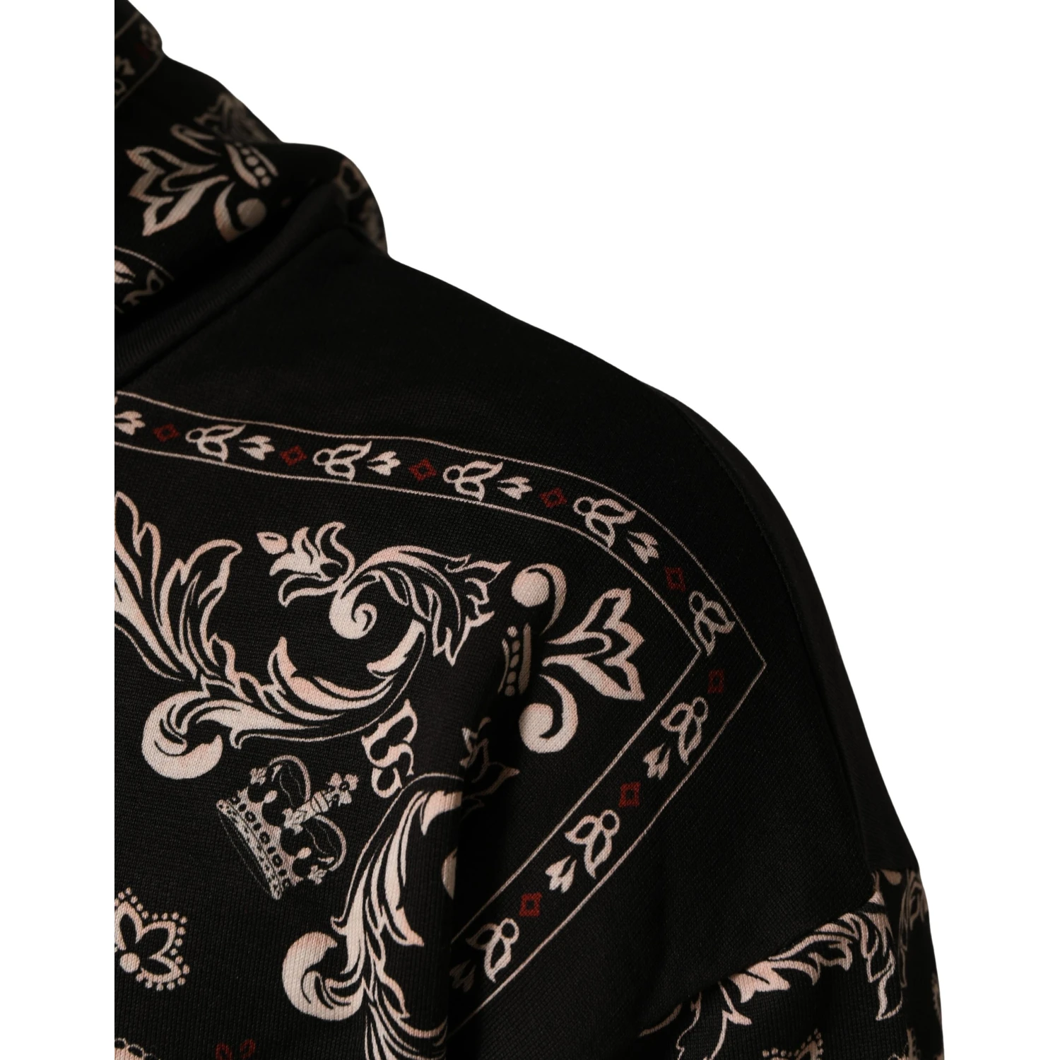 Black Bandana Print Cotton Men Hoodie Sweater