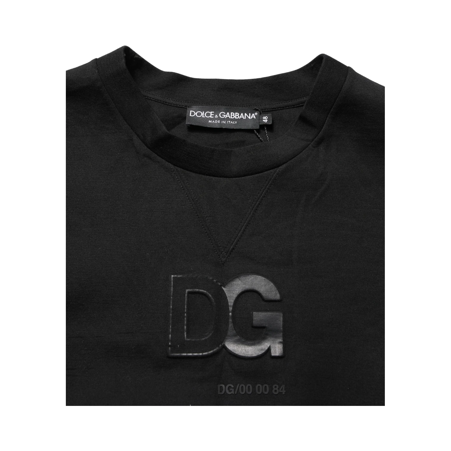 Black Cotton DG Men CrewNeck Pullover Sweater