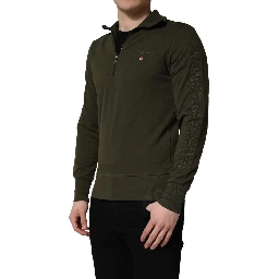 MilitaryGreen HalfZip Sweatshirt Sweater