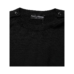 Black Crew Neck Long Sleeve Pullover Sweater