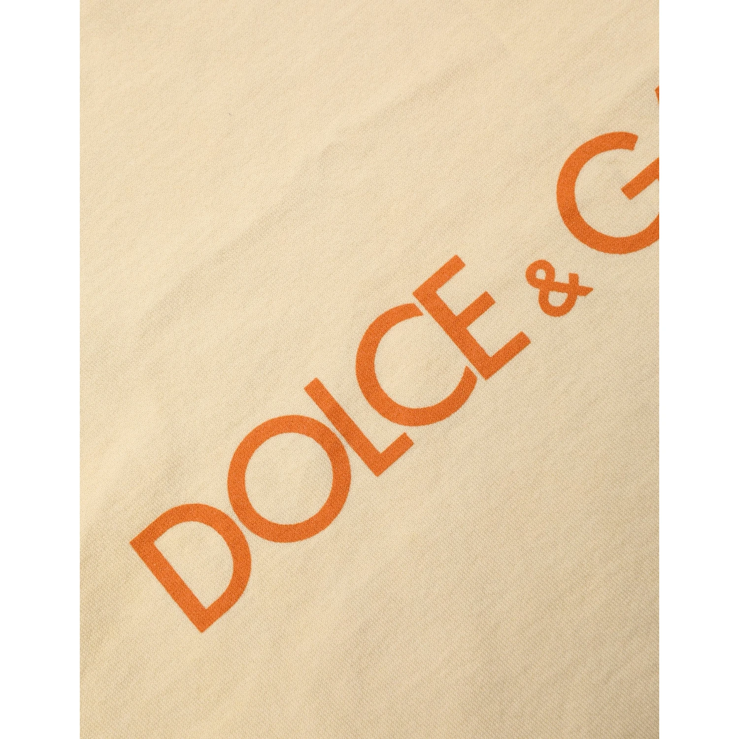 Yellow Logo Print Cotton Crew Neck T-shirt