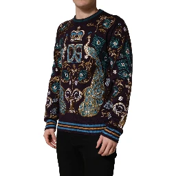 Bordeaux Cashmere Crown Embroidered Sweater