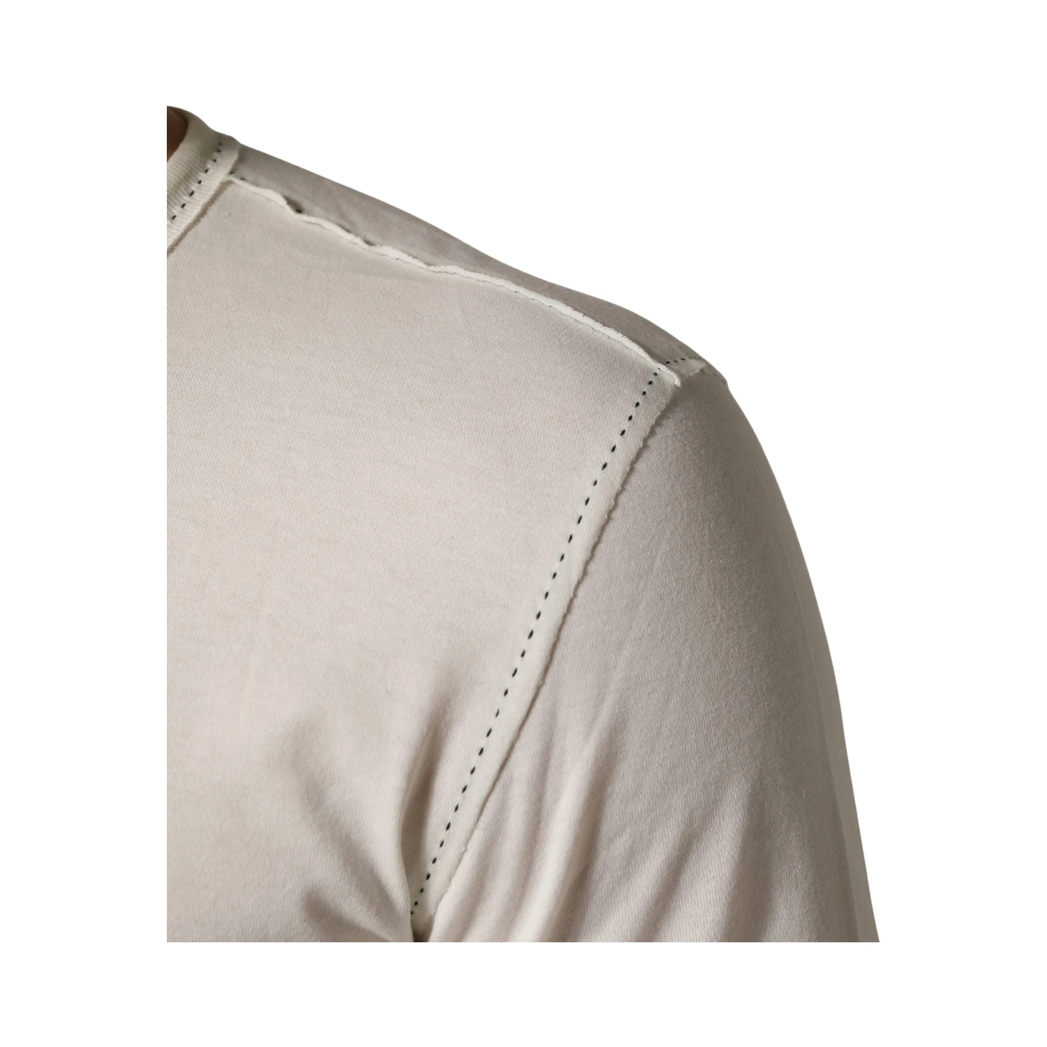 White Long Sleeves Henley Pullover Sweater