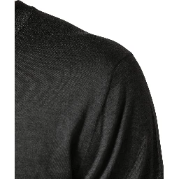 Gray Long Sleeves Crew Neck Pullover Sweater