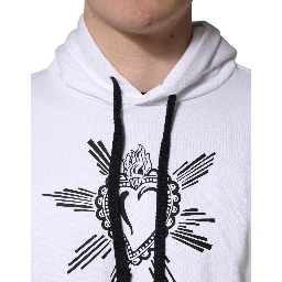 White Sacred Heart Hooded Sweatshirt Sweater