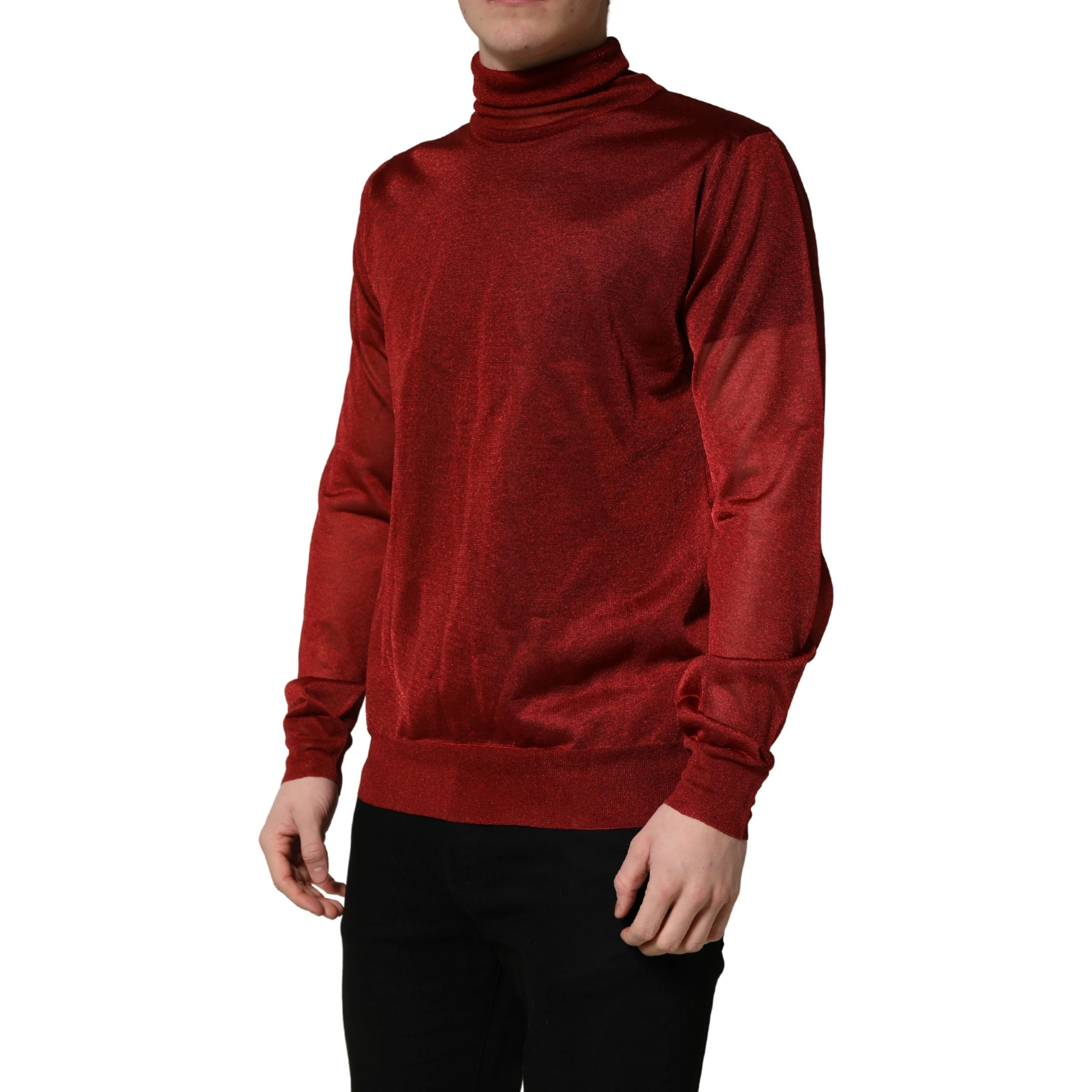 Red Long Sleeve TurtleNeck Pullover Sweater