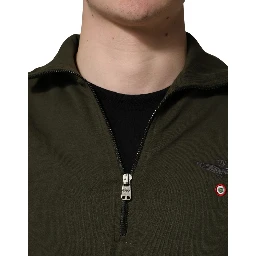 MilitaryGreen HalfZip Sweatshirt Sweater