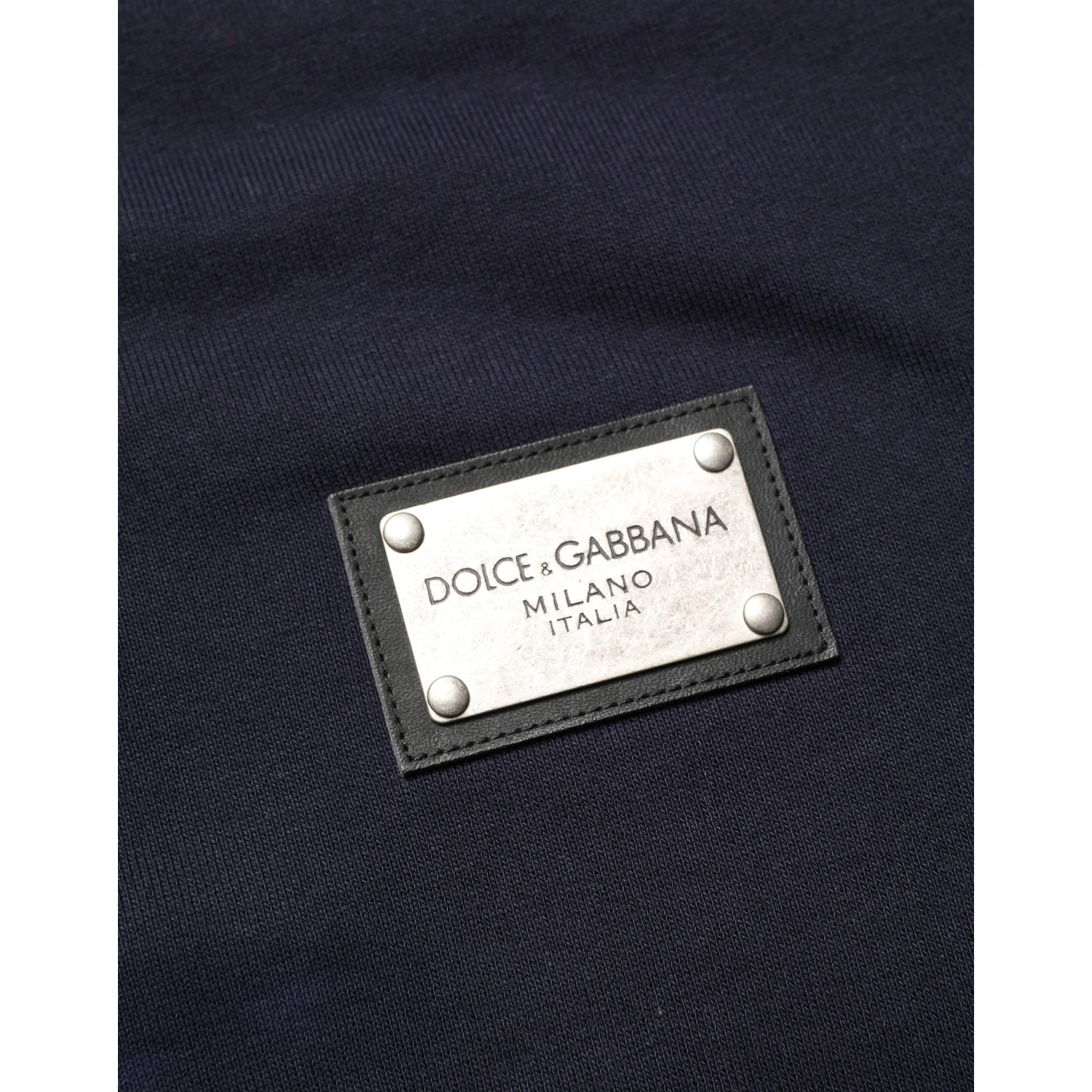 Black Logo Plaque Jersey Sweatshirt Cotton Sweater