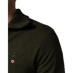 MilitaryGreen HalfZip Sweatshirt Sweater