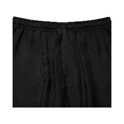 Black Silk Drawstring Men Bermuda Shorts