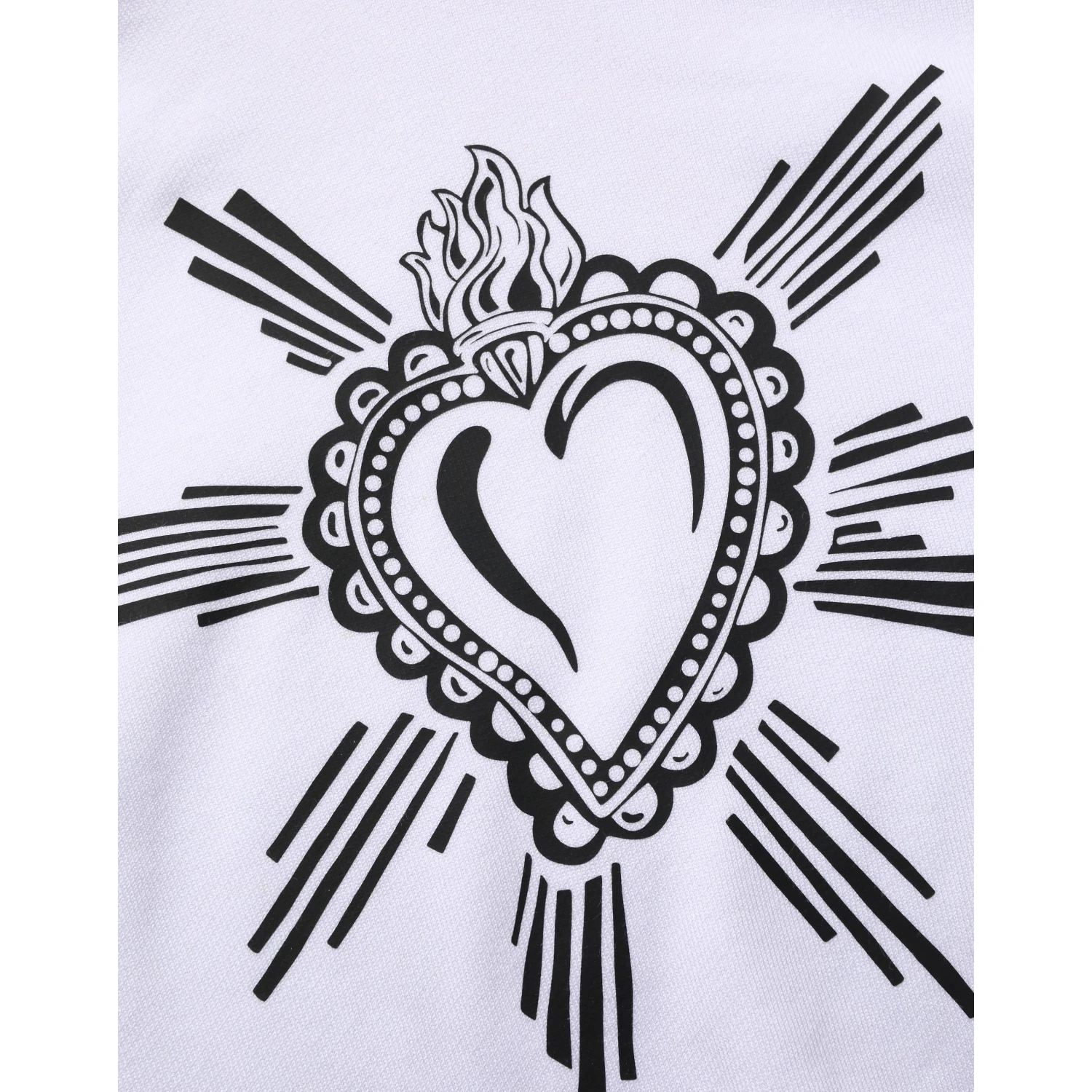 White Sacred Heart Hooded Sweatshirt Sweater