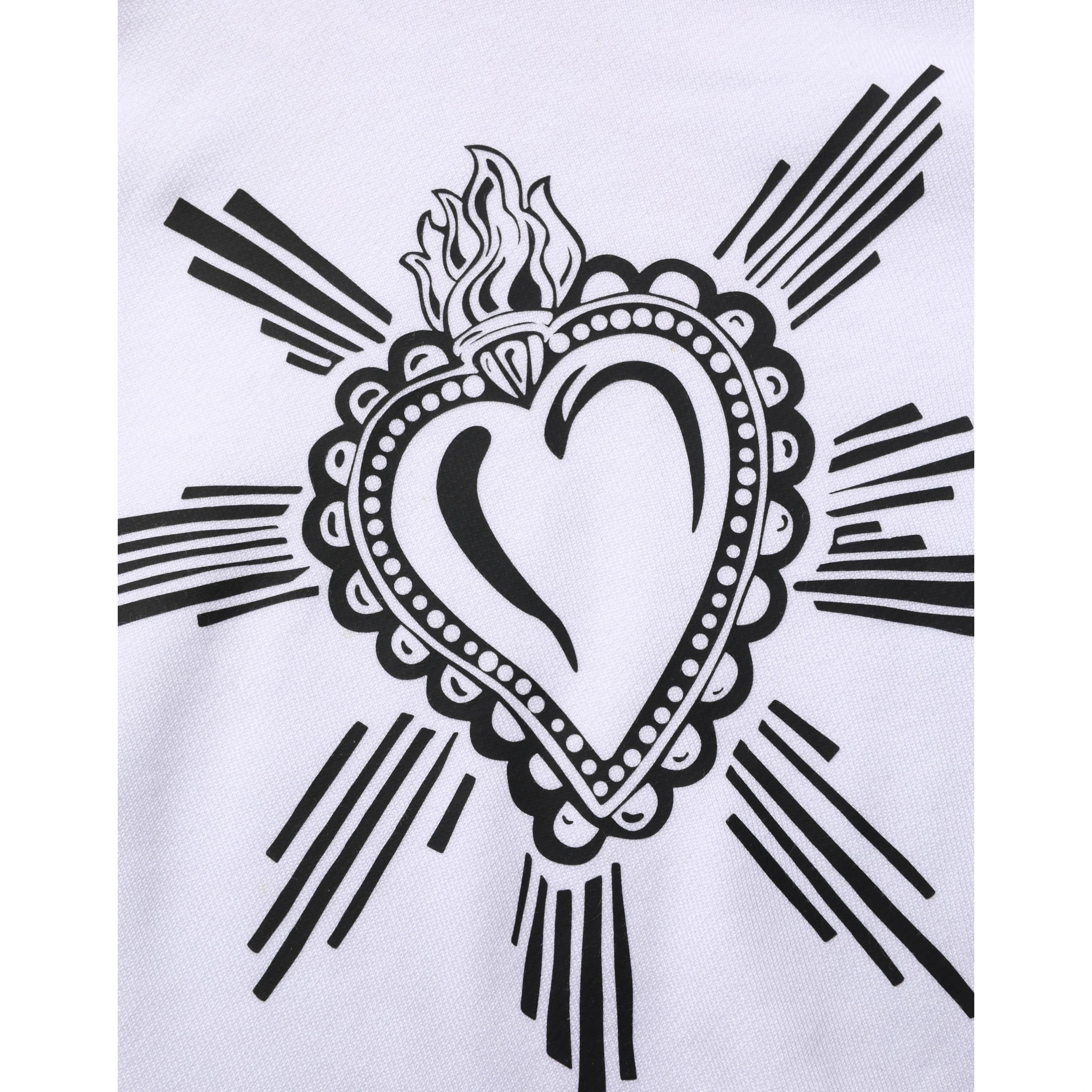 White Sacred Heart Hooded Sweatshirt Sweater