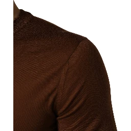 Brown Cashmere Men Crew Neck Pullover Sweater