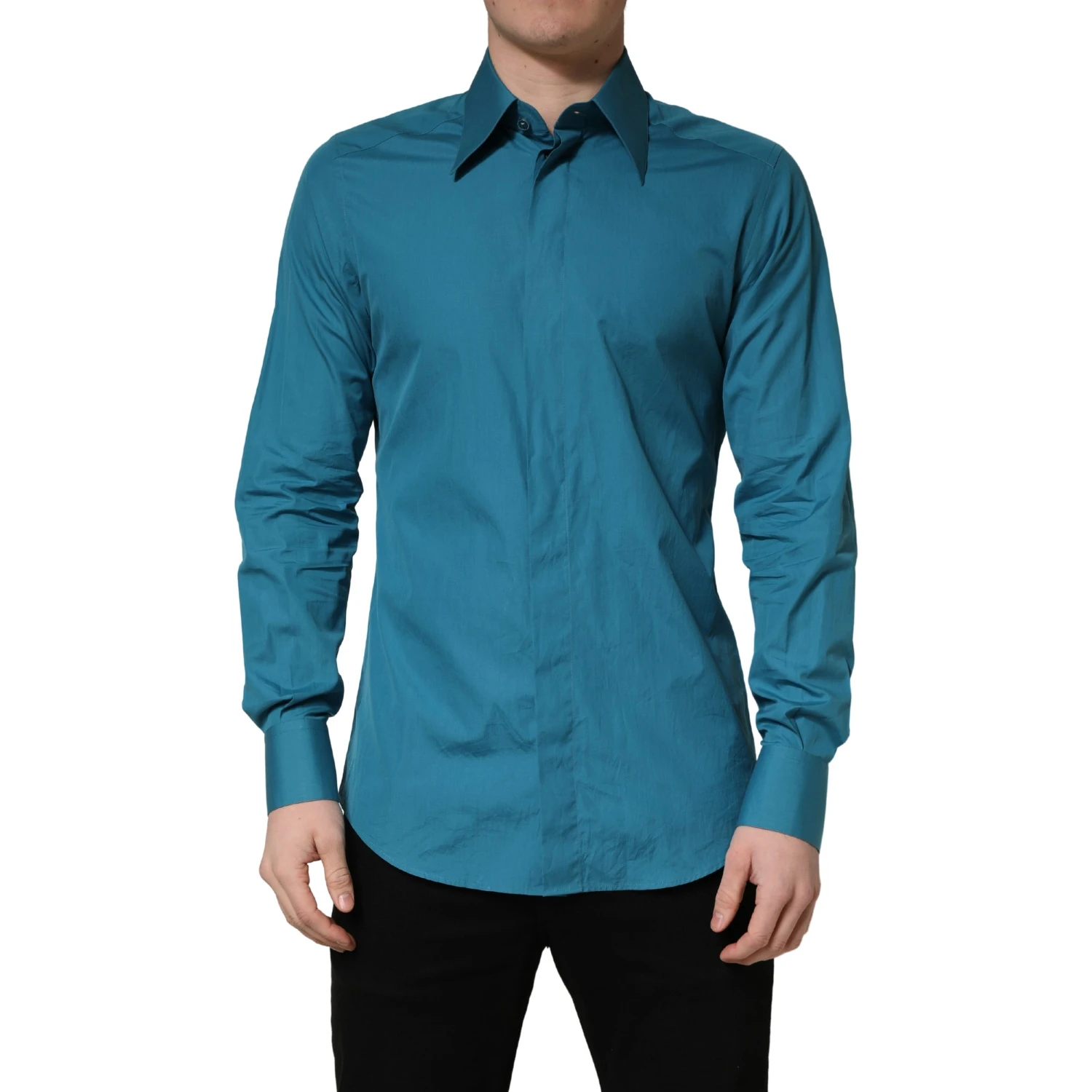 Blue SARTORIA Long Sleeve Cotton Dress Shirt
