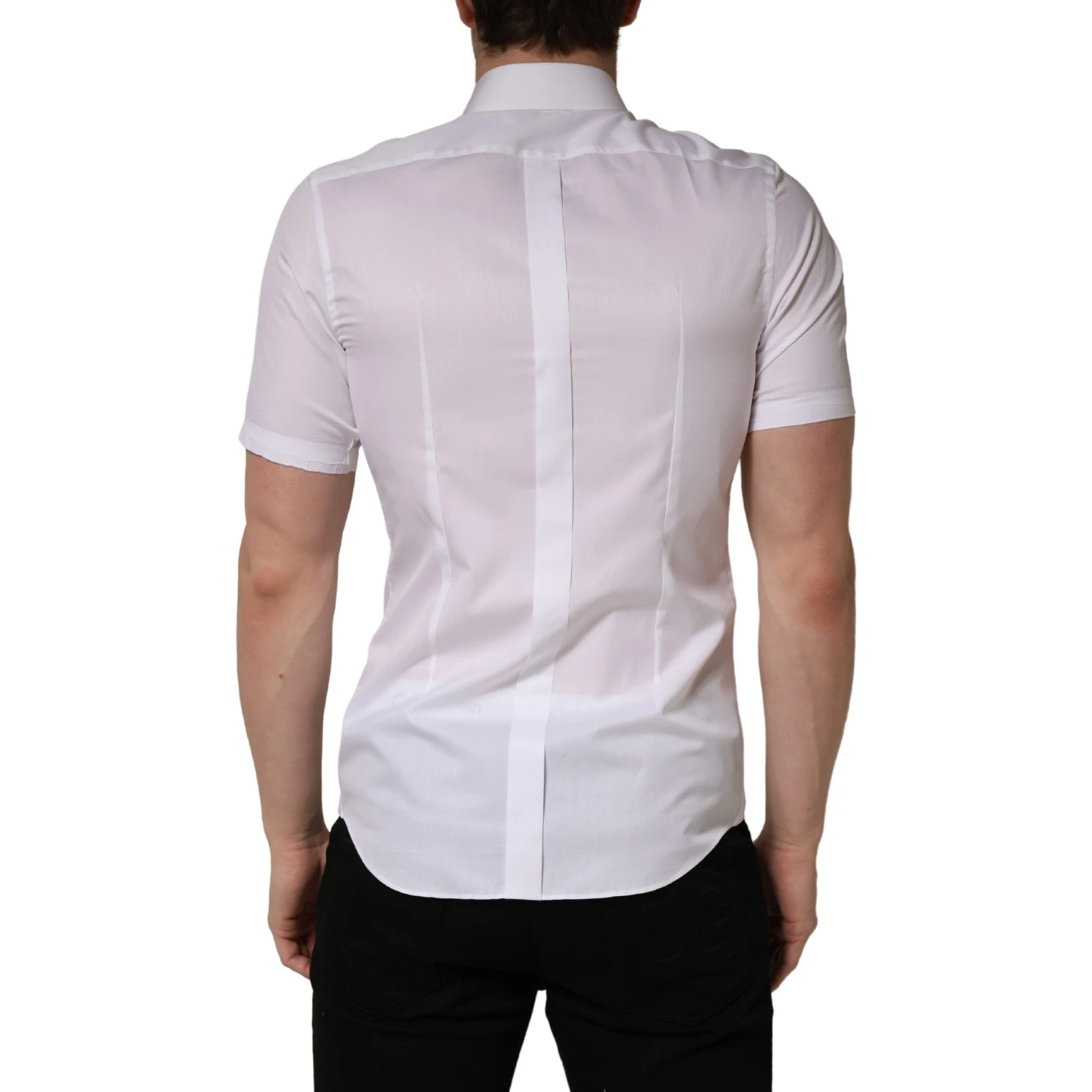 White Cotton Short Sleeves Button Down Shirt