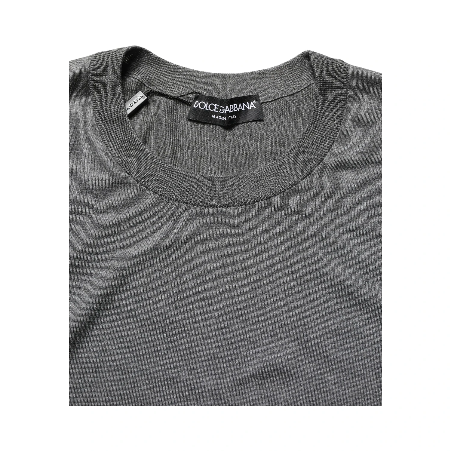 Gray Long Sleeves Crew Neck Pullover Sweater