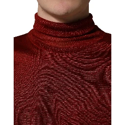 Red Long Sleeve TurtleNeck Pullover Sweater