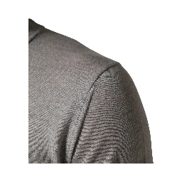 Gray Long Sleeves Crew Neck Pullover Sweater