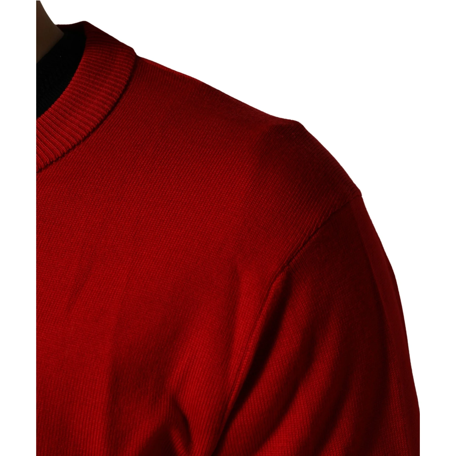 Red Eye Print Crew Neck Pullover Sweater