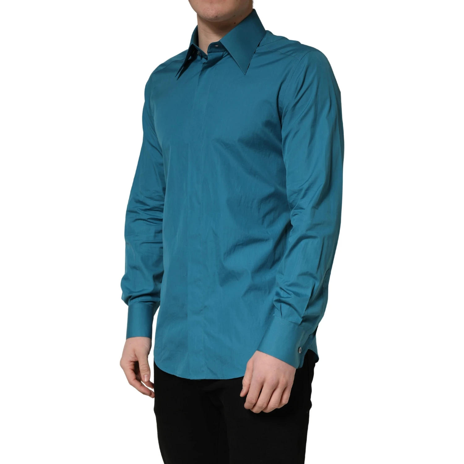 Blue SARTORIA Long Sleeve Cotton Dress Shirt
