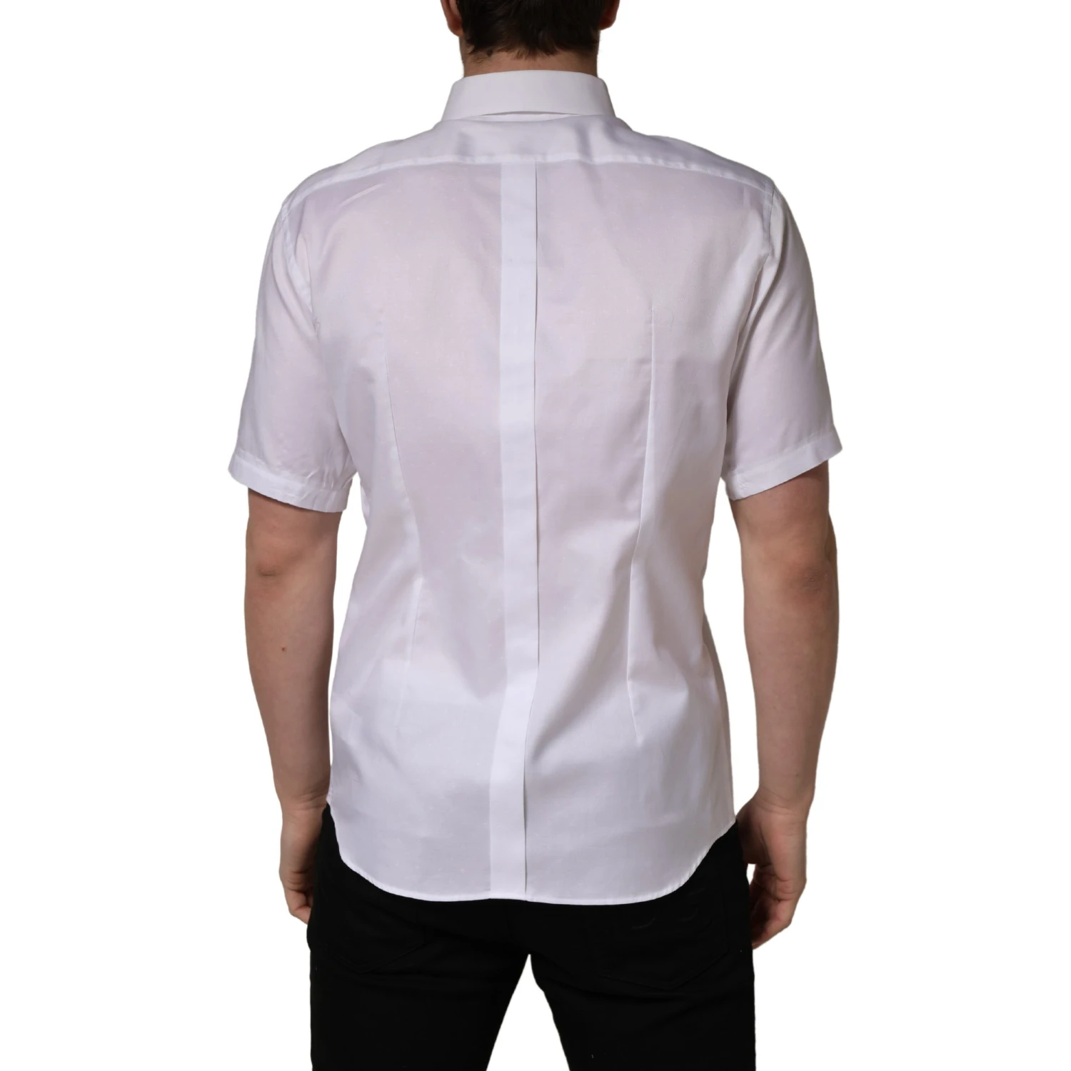 White Cotton Short Sleeves Button Down Shirt