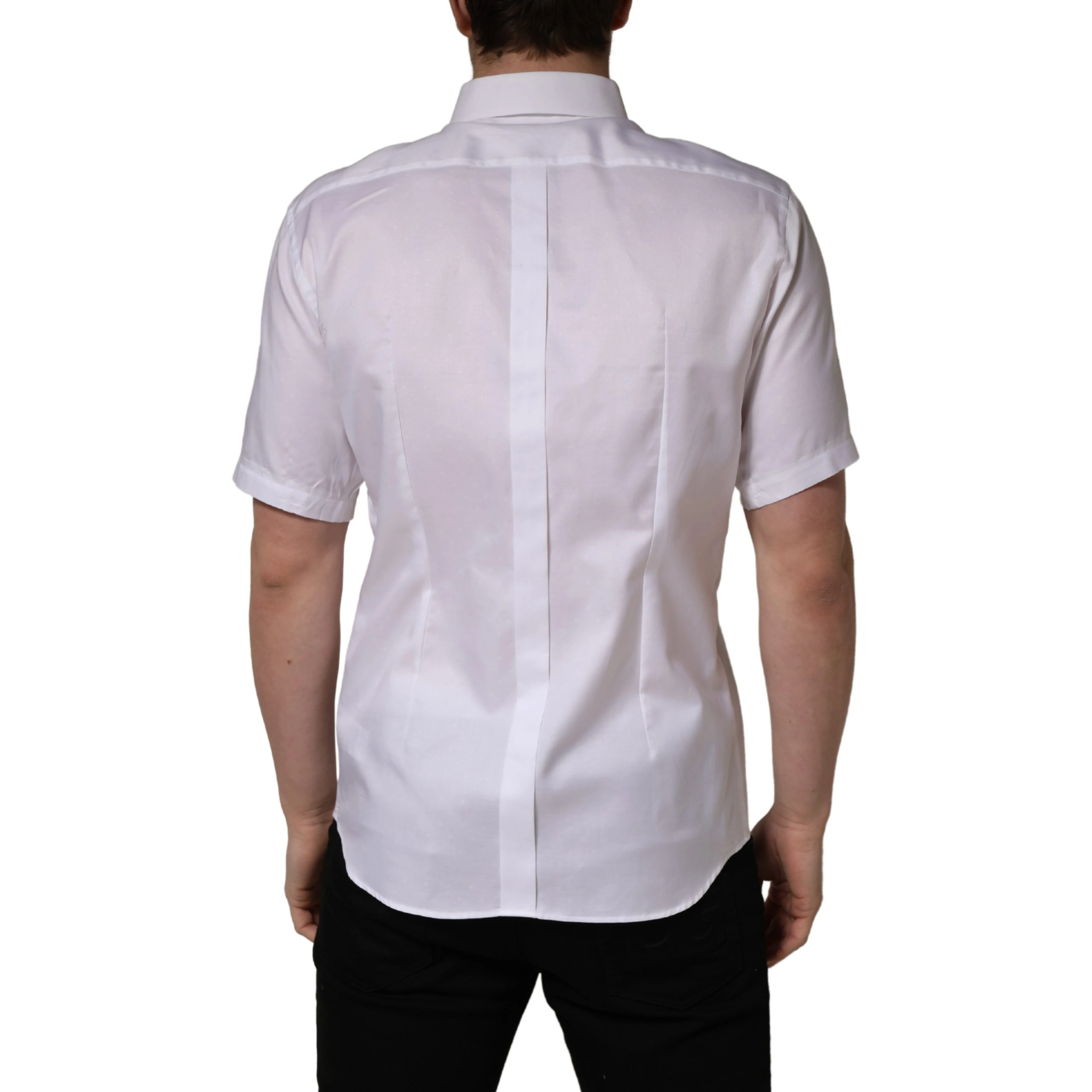 White Cotton Short Sleeves Button Down Shirt