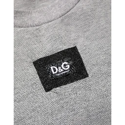 Gray Cotton Logo Appliqué CrewNeck T-shirt