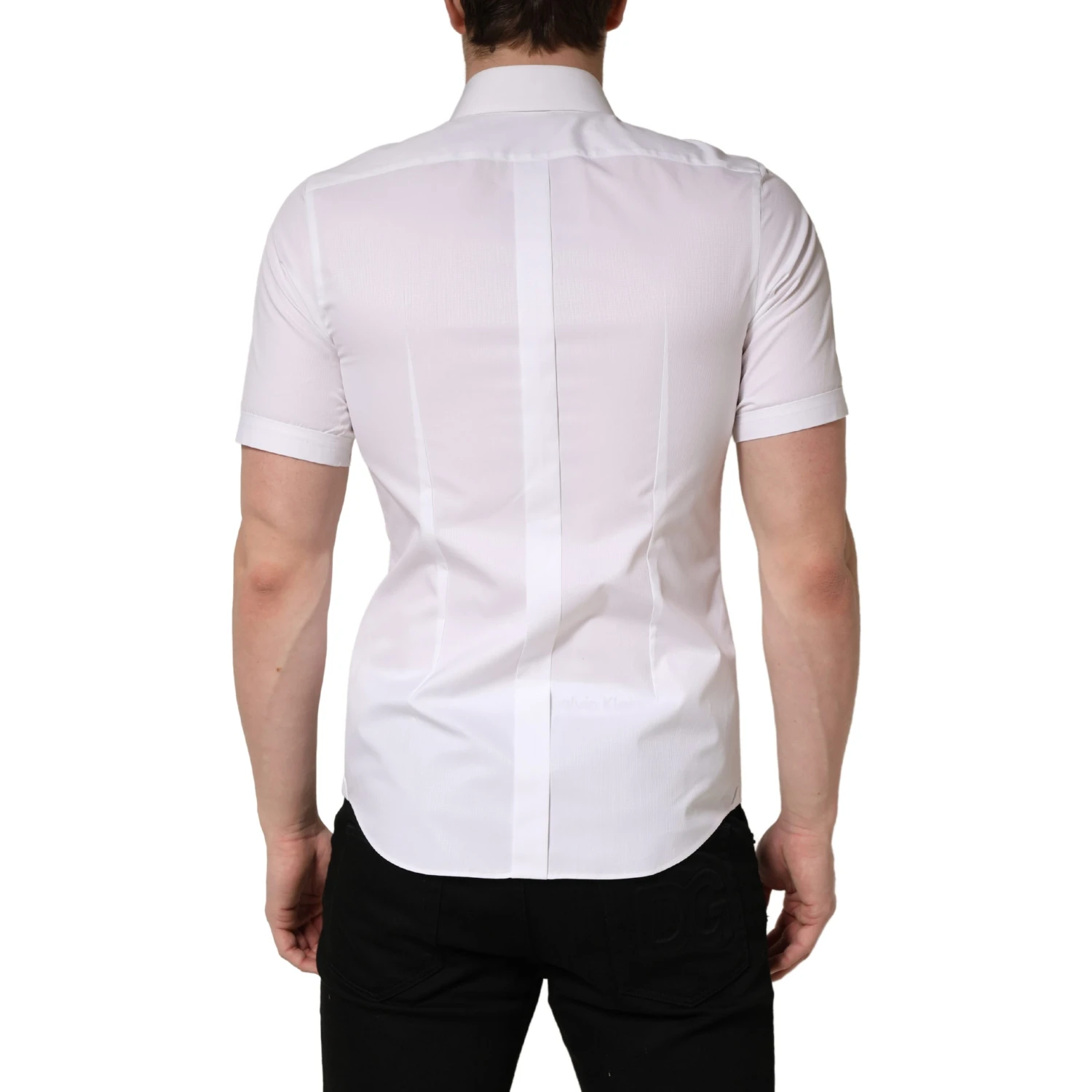 White Cotton Short Sleeves Button Down Shirt
