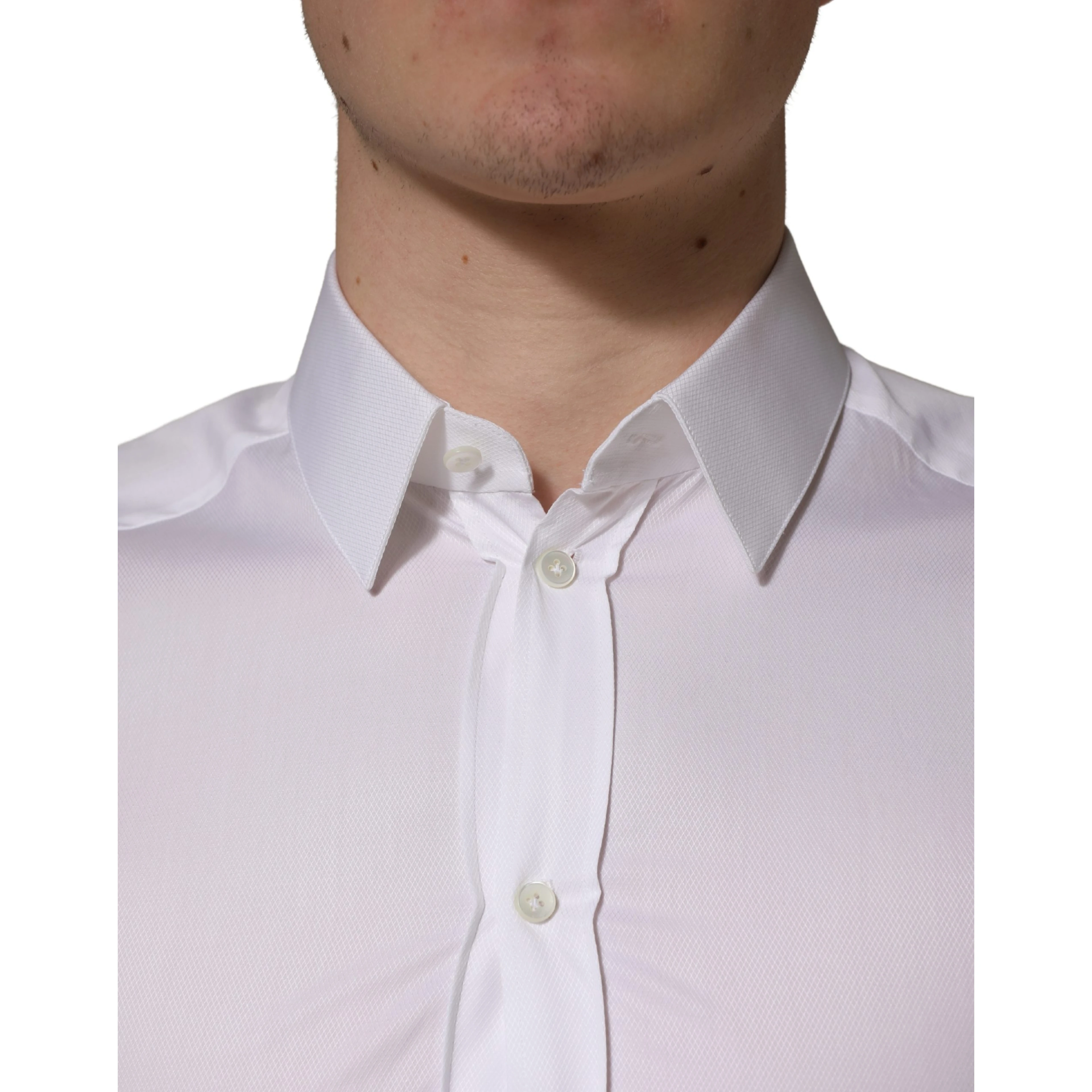 White Cotton Short Sleeves Button Down Shirt