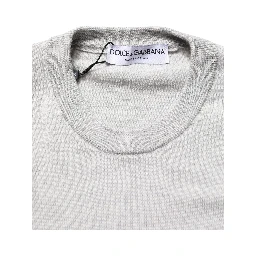 Gray Long Sleeves Crew Neck Pullover Sweater