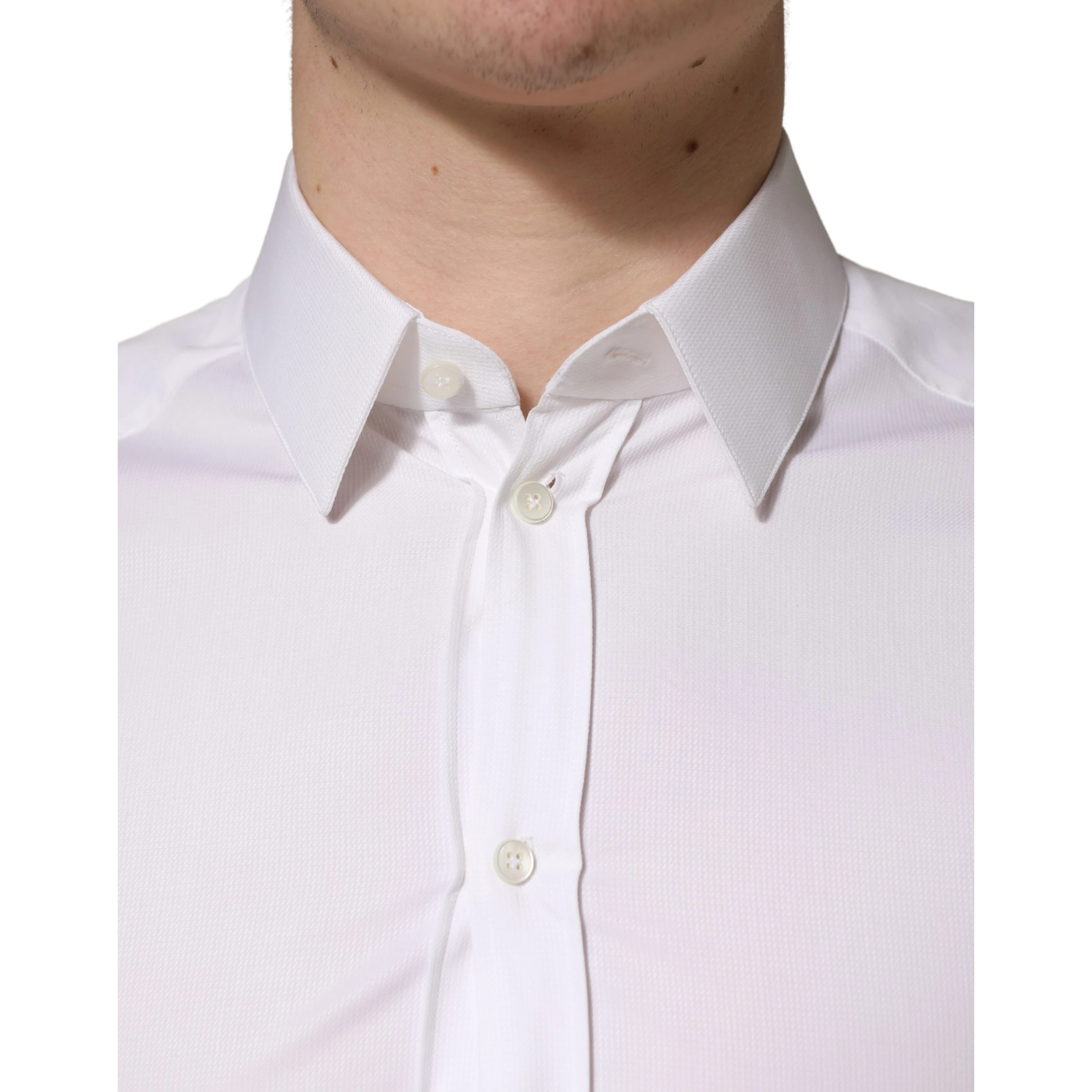 White Cotton Short Sleeves Button Down Shirt