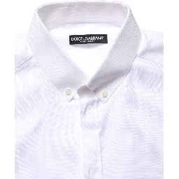 White Cotton Short Sleeves Button Down Shirt