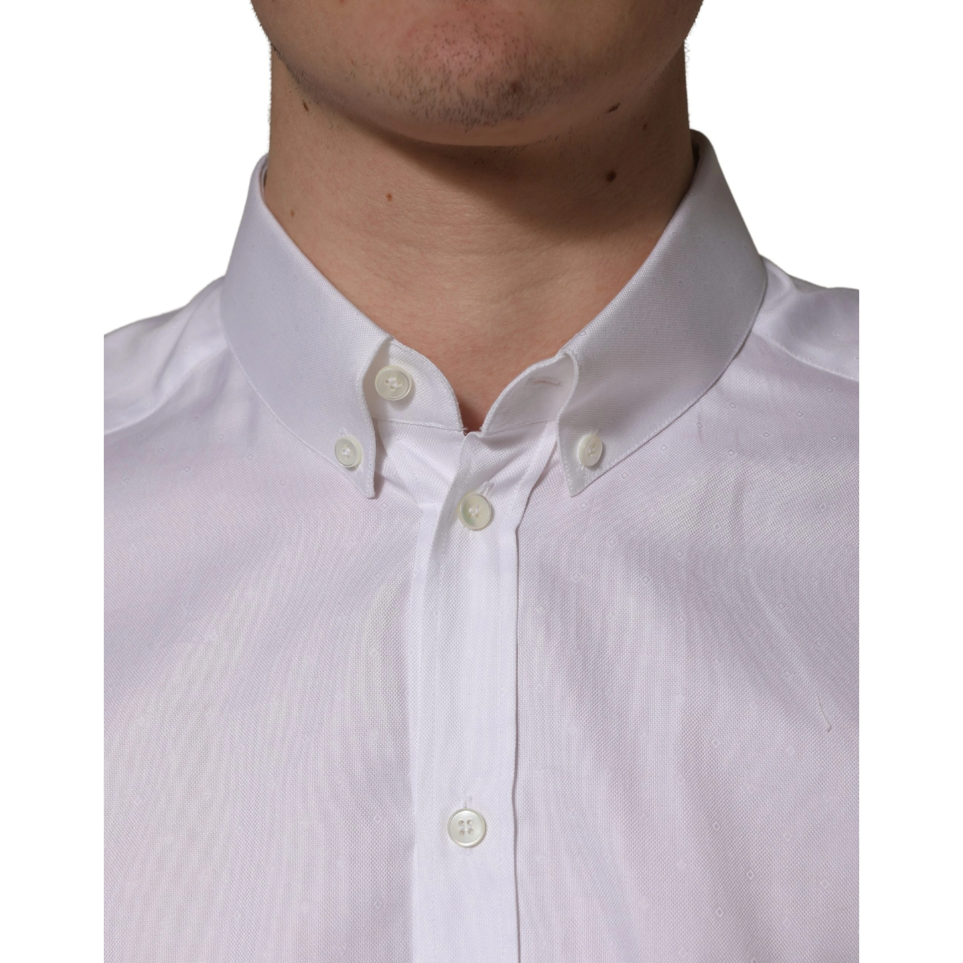 White Cotton Short Sleeves Button Down Shirt