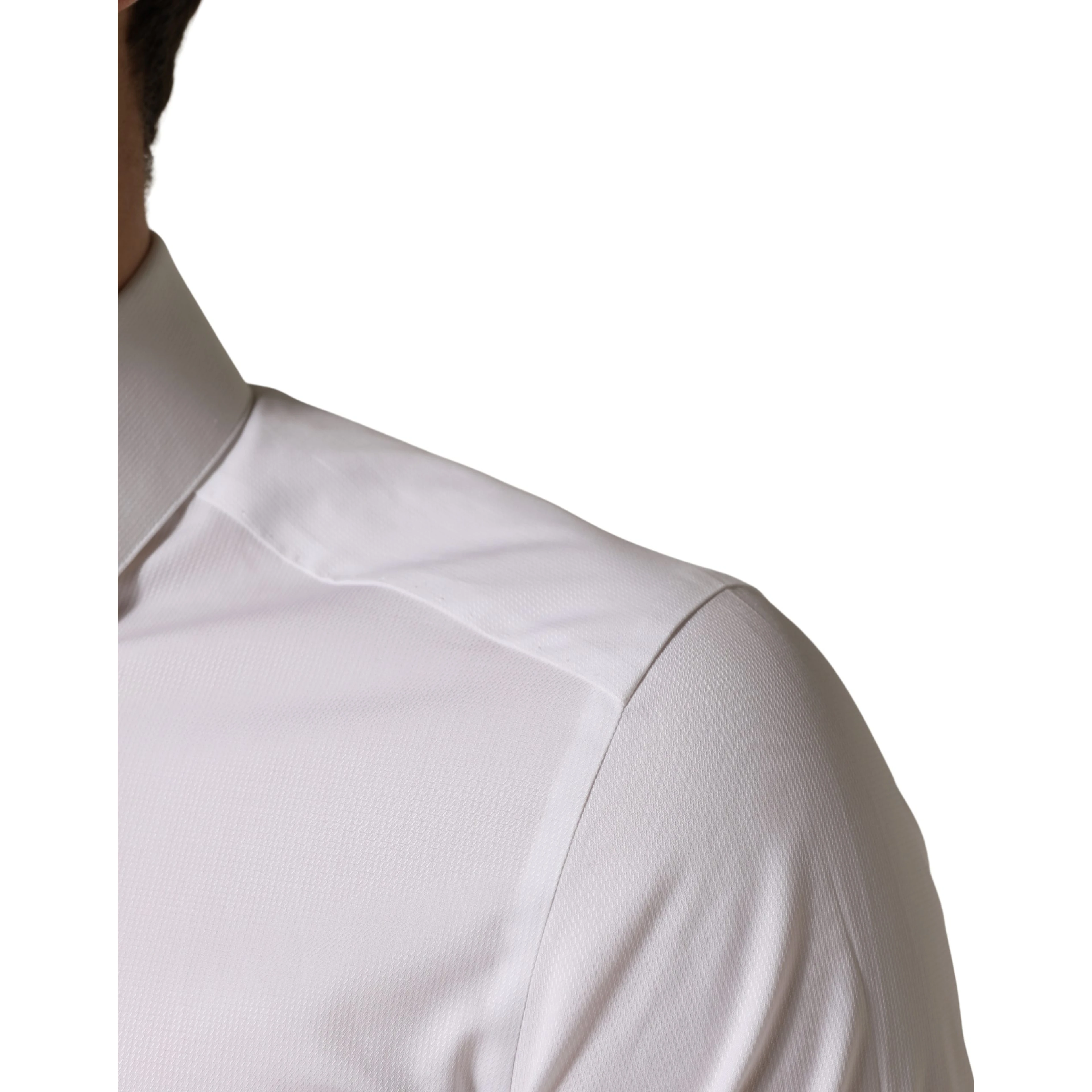White Cotton Short Sleeves Button Down Shirt