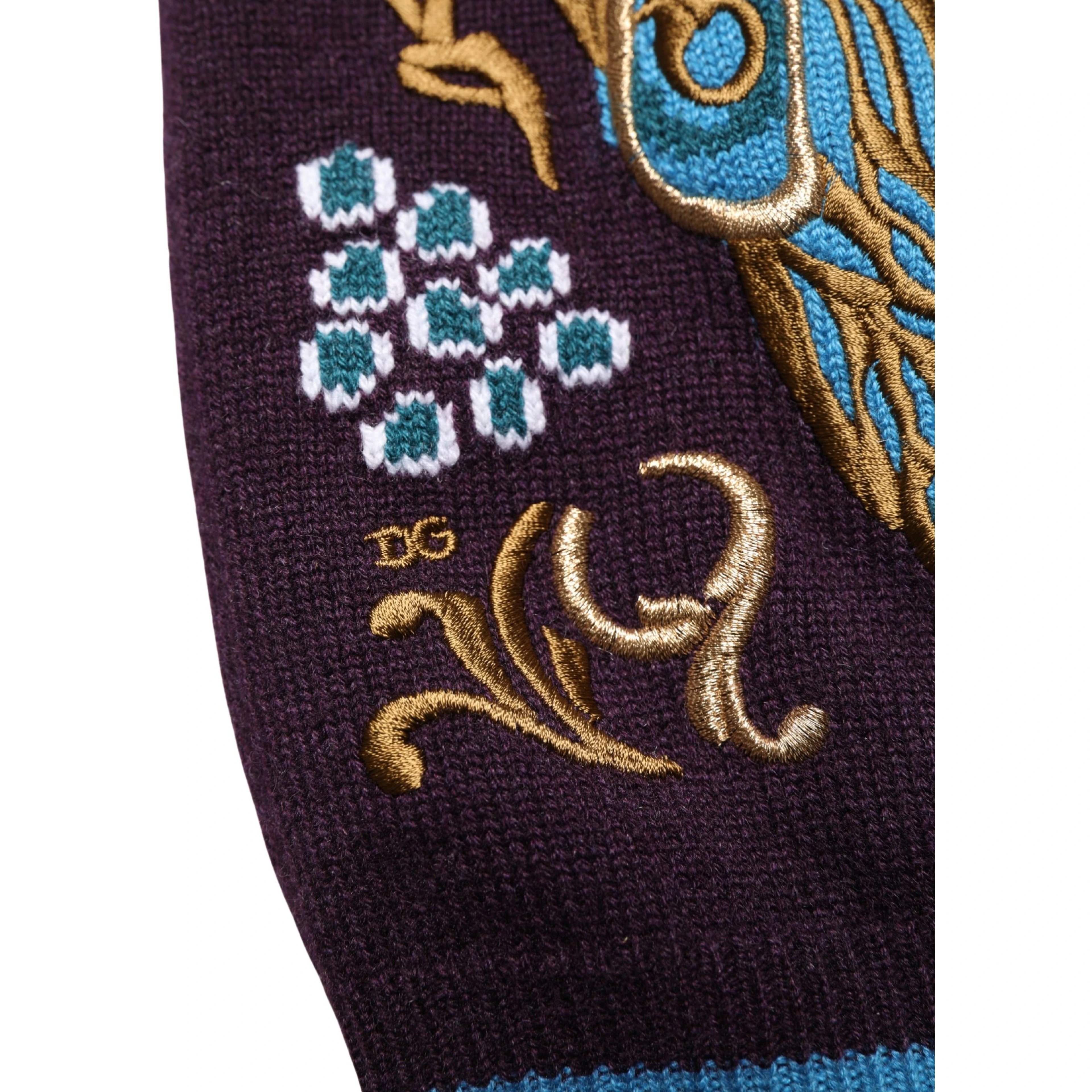 Bordeaux Cashmere Crown Embroidered Sweater