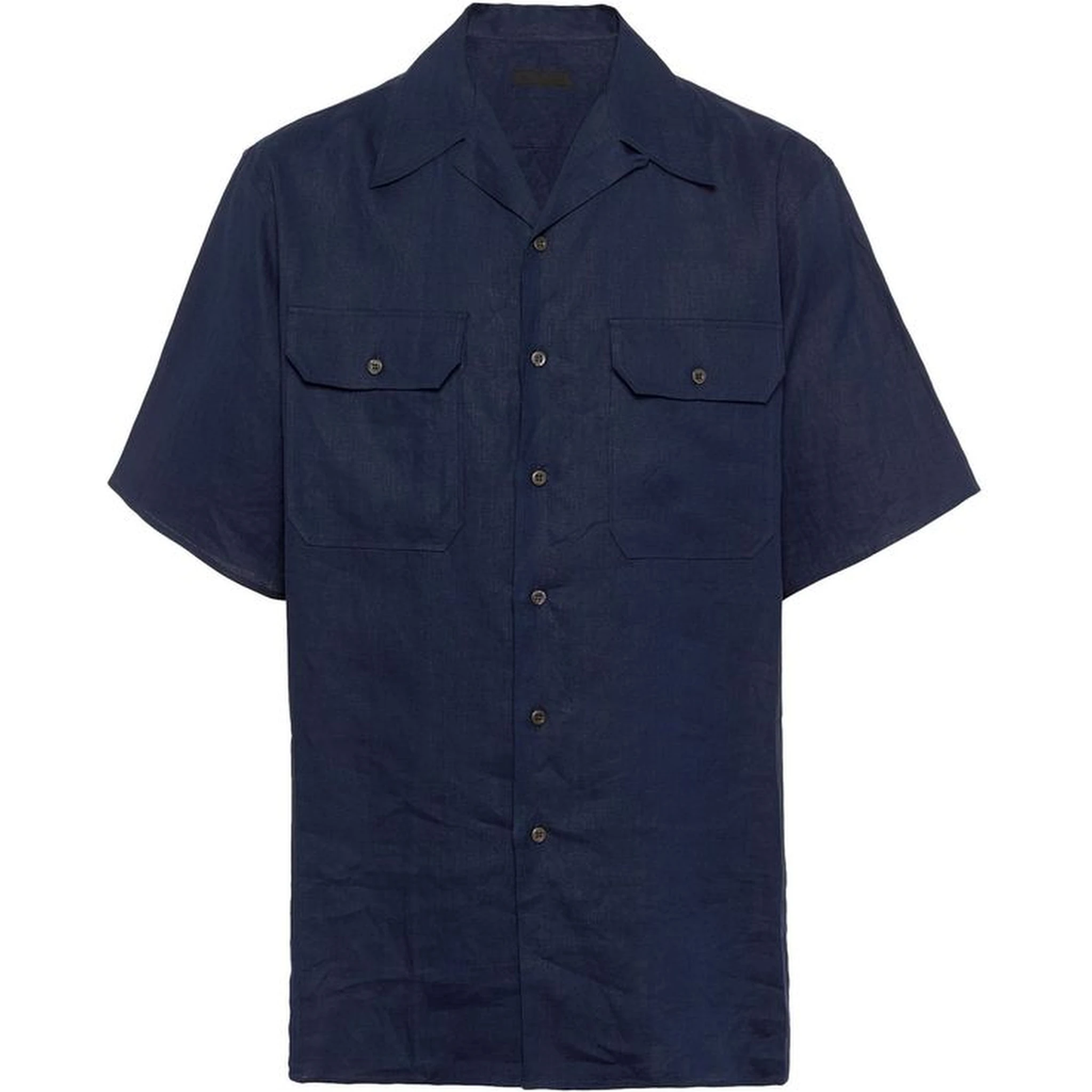 Blue Linen Shortsleeve Shirt