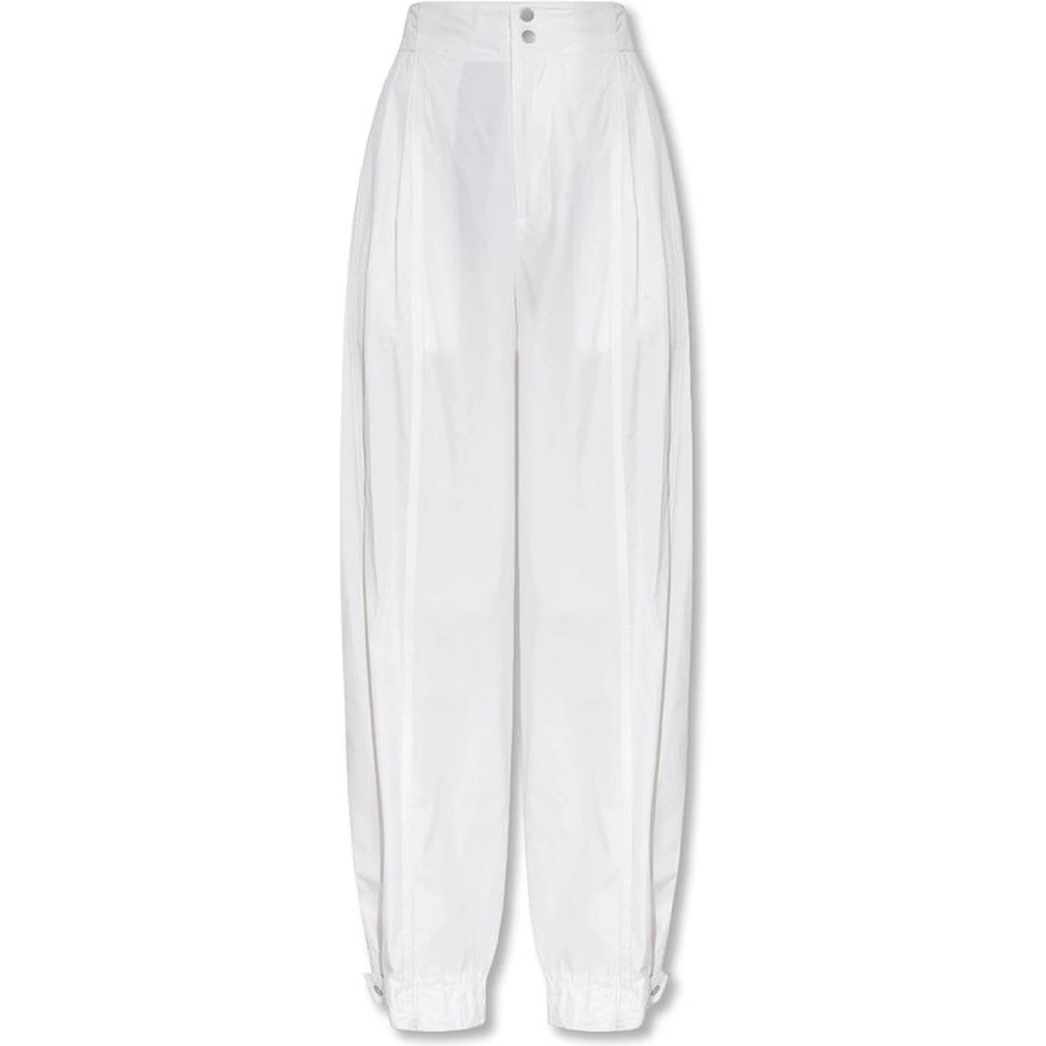 White Cotton Casual Pants